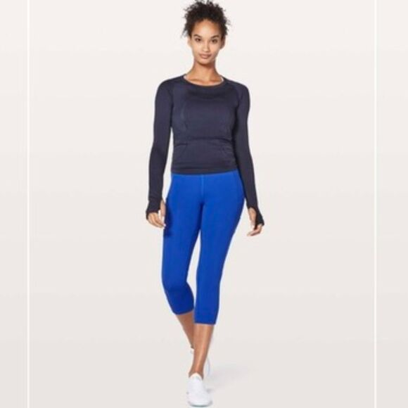 Lululemon Speed Up Crop 21” Leggings - Jet Stream - Size 4 - Picture 2 of 9